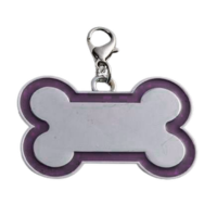 Id hueso para mascota color plateado con borde en colores varios y tamaños 32*22mm-45*30mm y 65*42mm - Imagen 7