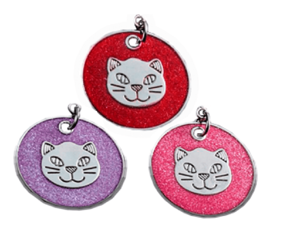 ID Circular Con Cabeza De Gato Varios Colores 25 Mm
