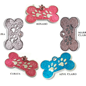 ID huellitas para mascota varios colores 15*26 mm