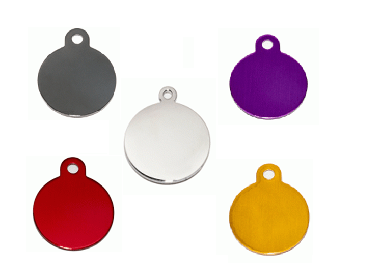 ID Circular En Aluminio Plateado Y Otros Colores 25*32 Mm