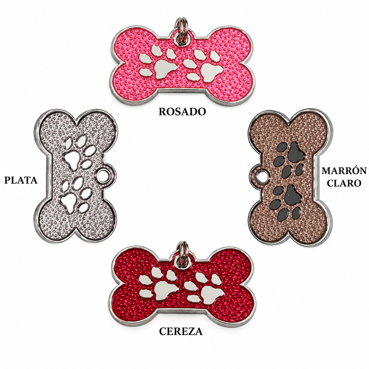 ID huellitas para mascota varios colores 30*19.2 mm
