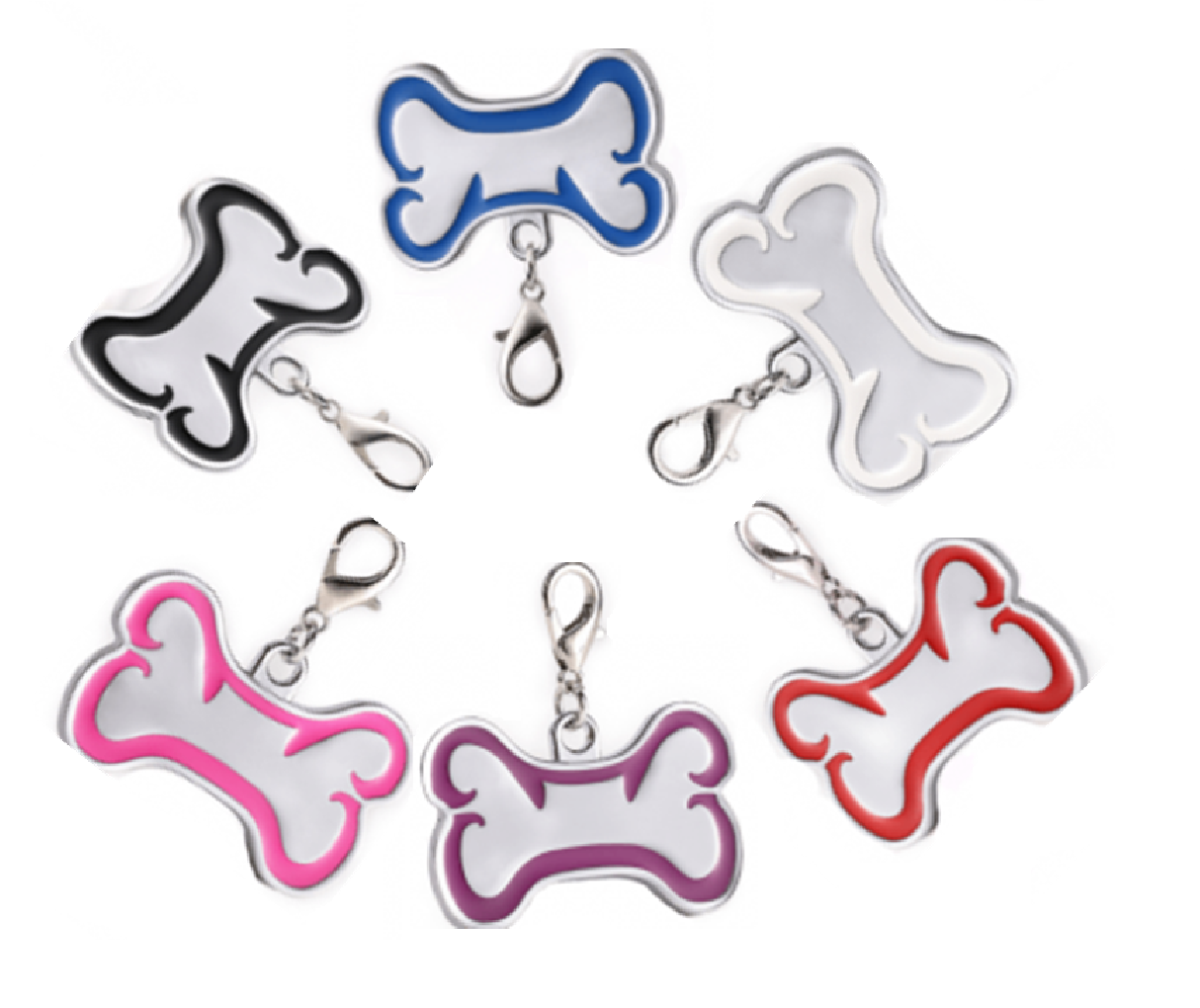 Id Hueso En Zinc Alloy Plata Con Borde De Colores Tamaños 32*22mm – 45*30mm – 65*42mm